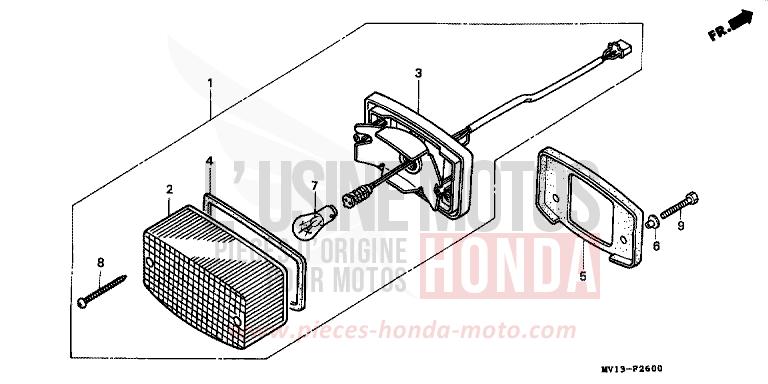 TAILLIGHT for Africa Twin 750 SPACE BLUE (PB136I) from 1992